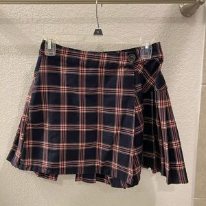Rewind plaid pleated skirt